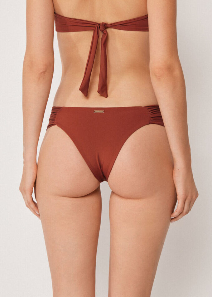 Drapované brazilské plavkové kalhotky Premium Fit