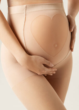 Průsvitné Maternity punčocháče 20 den s průsvitným srdcem