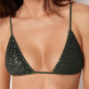 Trojúhelníkové plavkové top Sequin Net