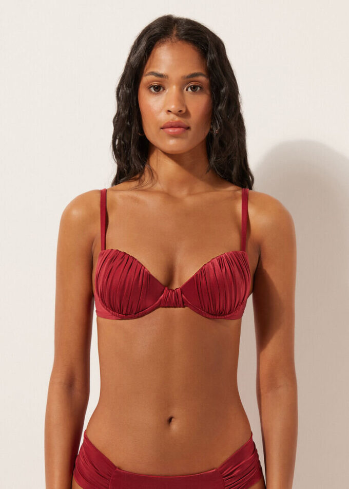 Vyztužené Push-up horní díly plavek Shiny Satin